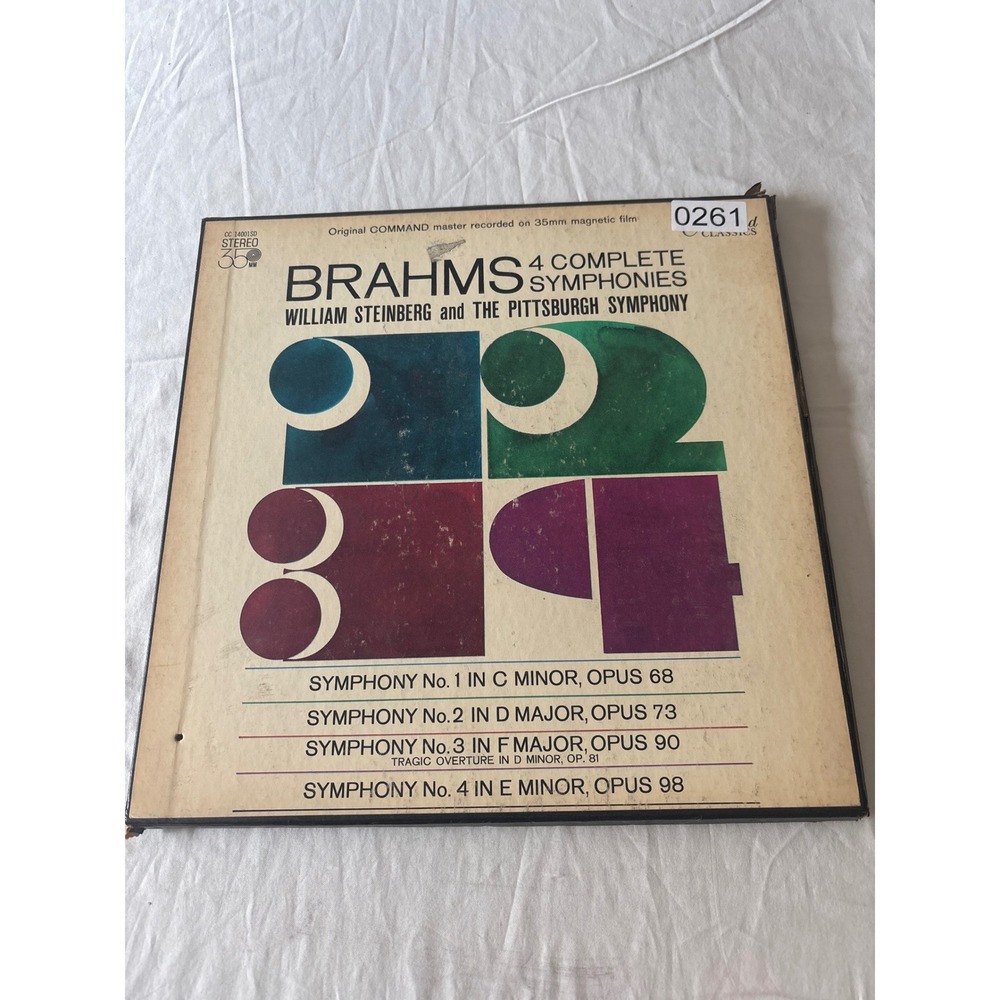 Command Brahms 4 Complete Symphonies Steinberg Pittsburgh Symphony Box Set Good